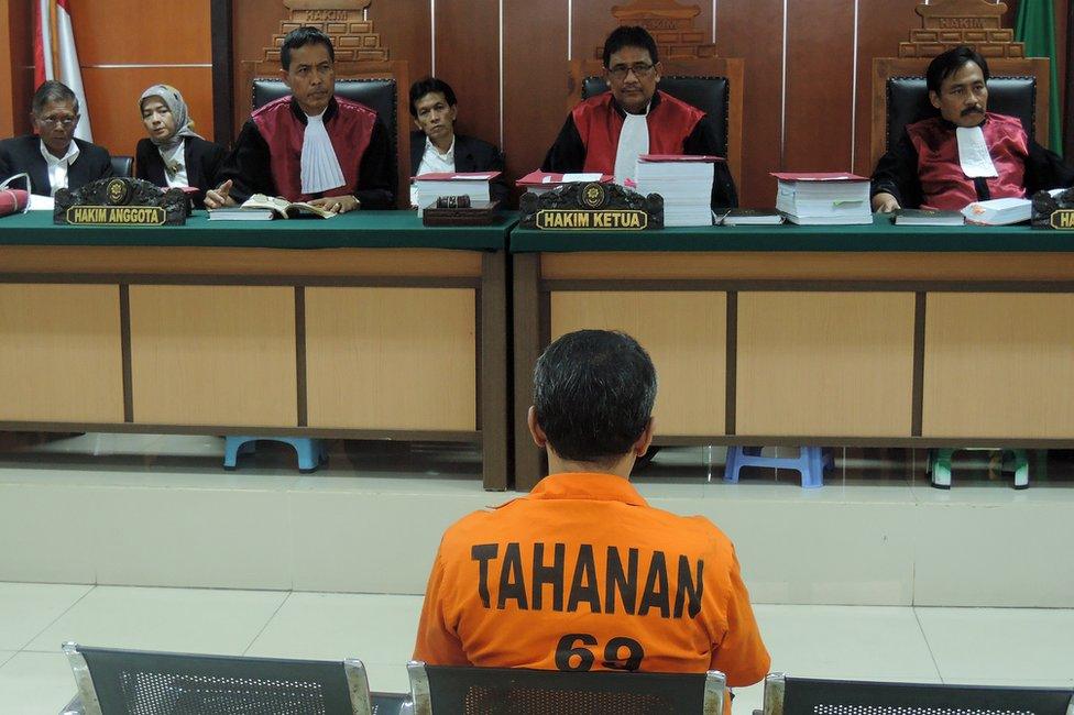 Terrorism suspect on trial, Jakarta