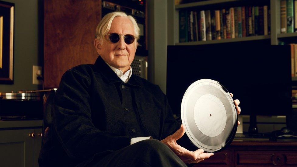 T Bone Burnett with the Bob Dylan disc