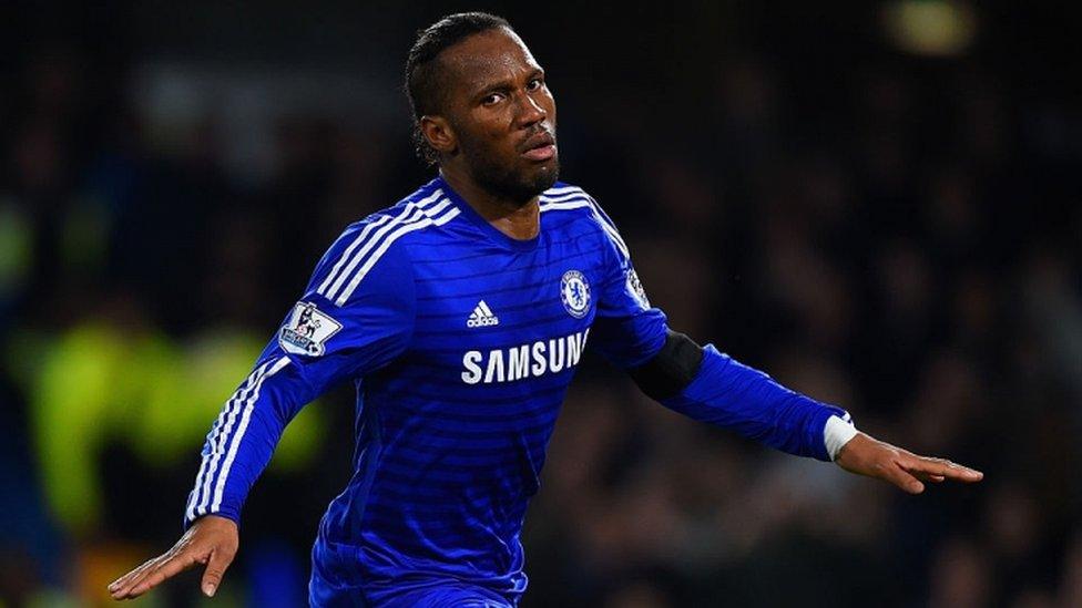 Didier Drogba plays for Chelsea in 2014