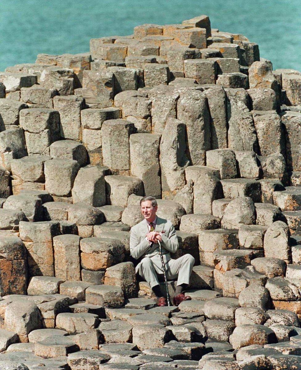 Prince of Wales with a traditional Irish blackthorn stick in his hand