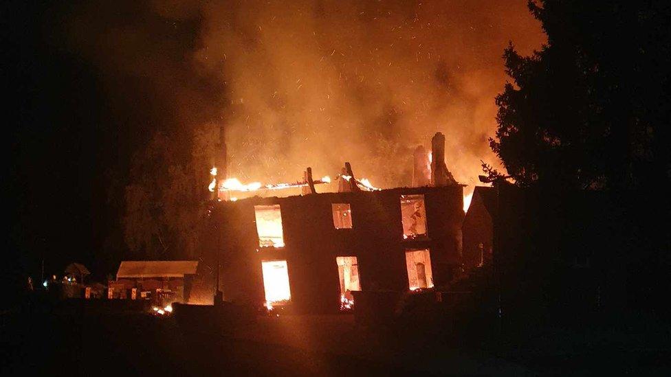 Fire at Crooked House Pub