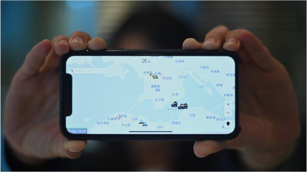 The HKmap.live app crowdsources information about law enforcement movements