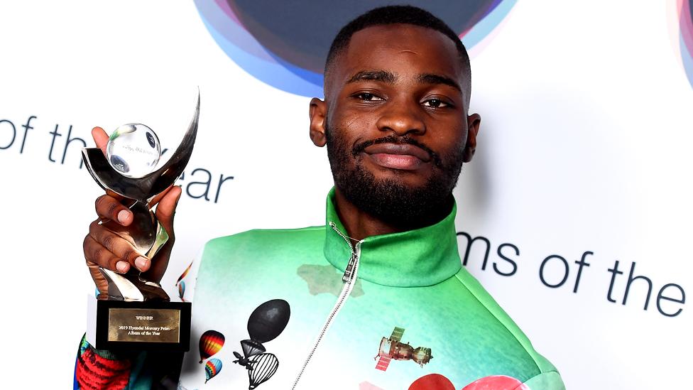 Rapper Dave poses with the Hyundai Mercury Prize