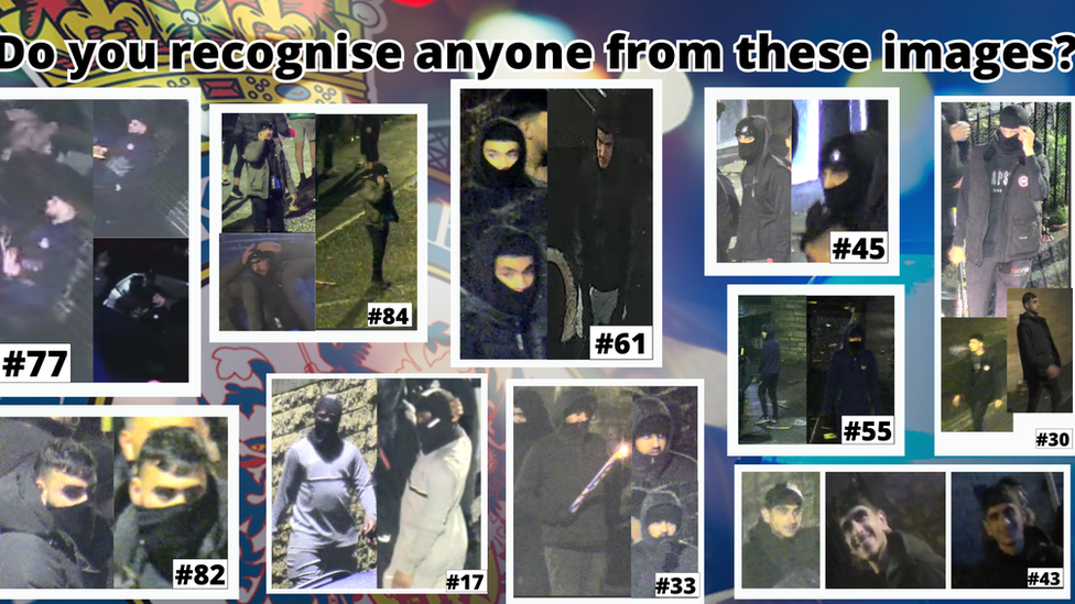 CCTV images of people in Halifax Bonfire Night 2022 disorder