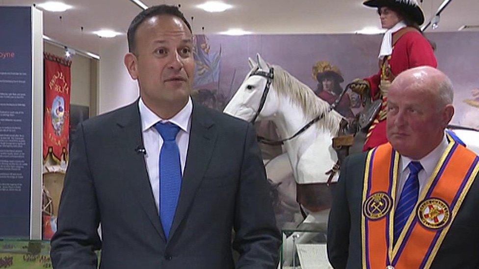 Leo Varadkar speaking at Orange Order HQ