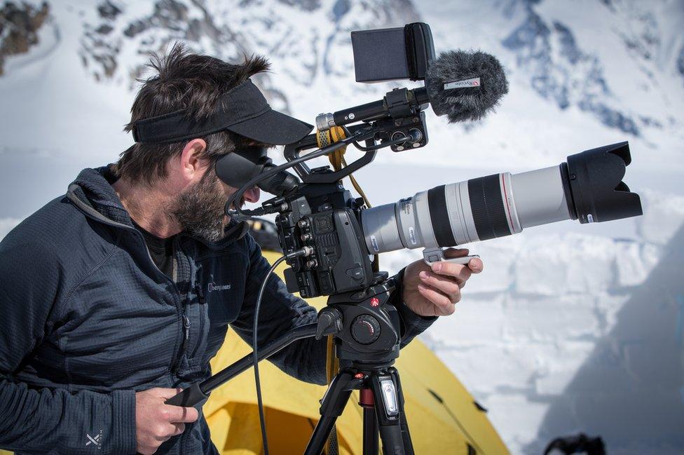 Film-maker Alastair Lee behind the camera