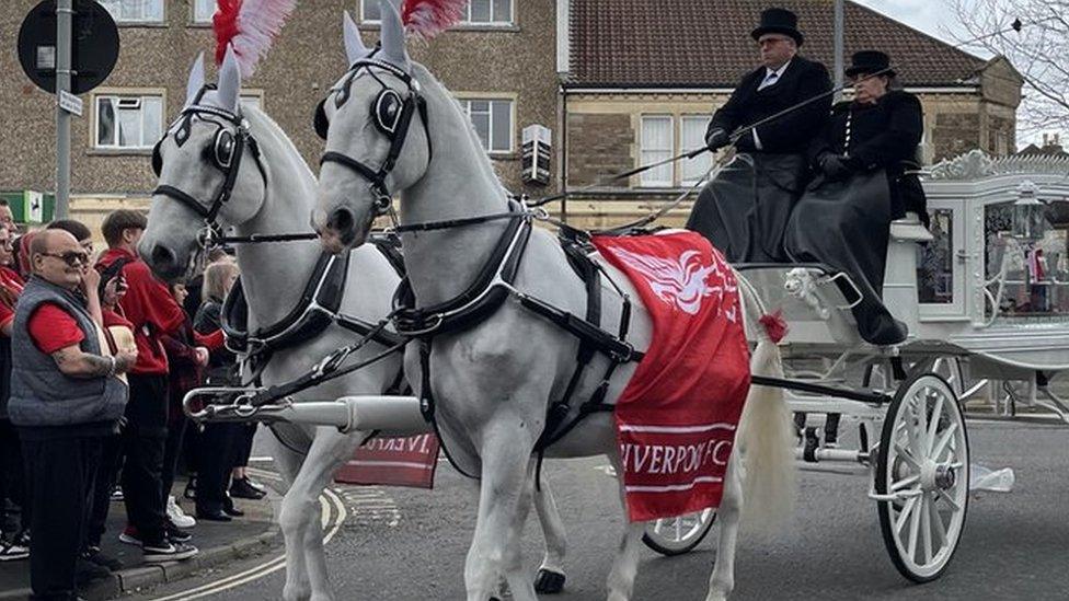 Cortege arriving at the Methodist Church in Knowle