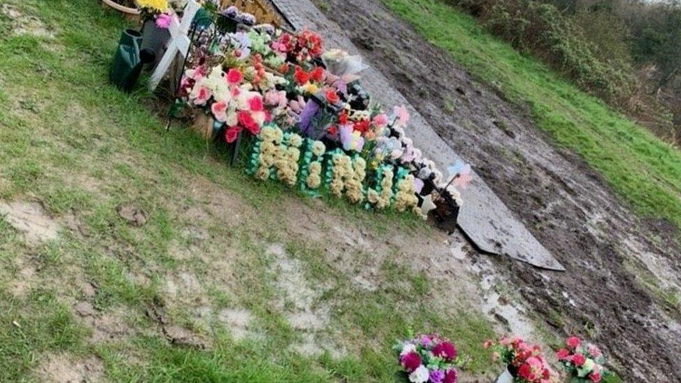 Flowers on graves