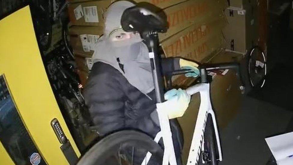 cctv footage of Moneymore bike shop break in on 07/03/2022