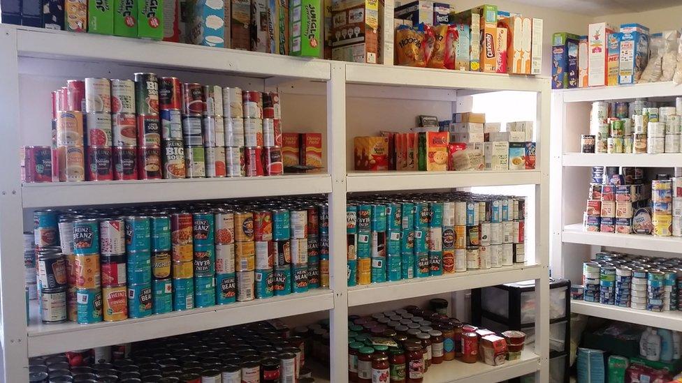 food bank shelves