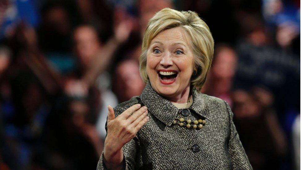 Democratic presidential candidate Hillary Clinton addresses supporters in Philadelphia.