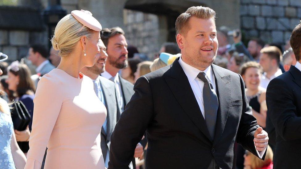 James Corden and Julia Carey