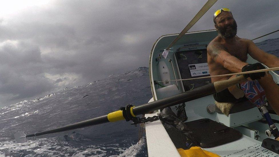 Lee Spencer BEM on one of his Atlantic rows