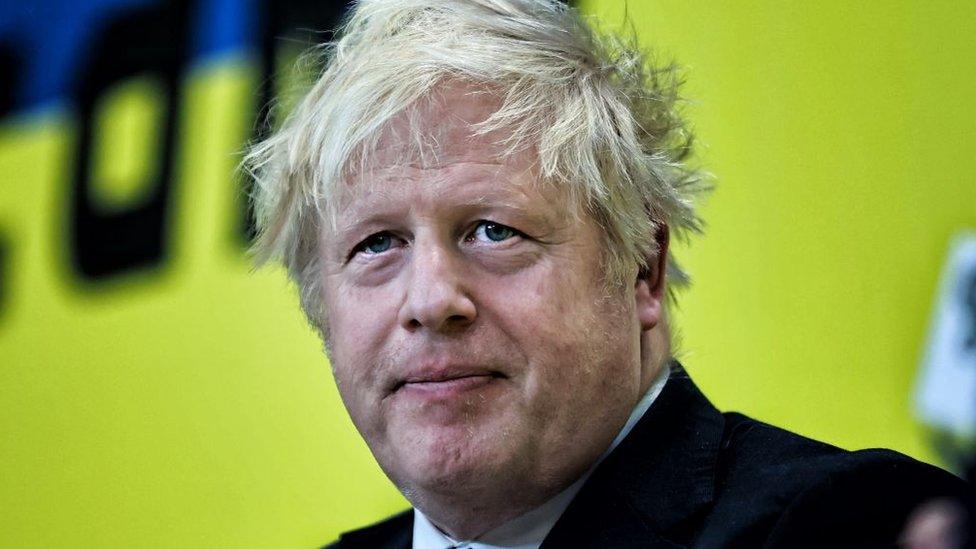 Boris Johnson, former Prime Minister of the United Kingdom, takes part in a discussion ‘Survival, Victory, Peace’ at the meeting of the Yalta European Strategy ‘Two Years – Stay in the Fight’ on February 24, 2024 in Kyiv, Ukraine