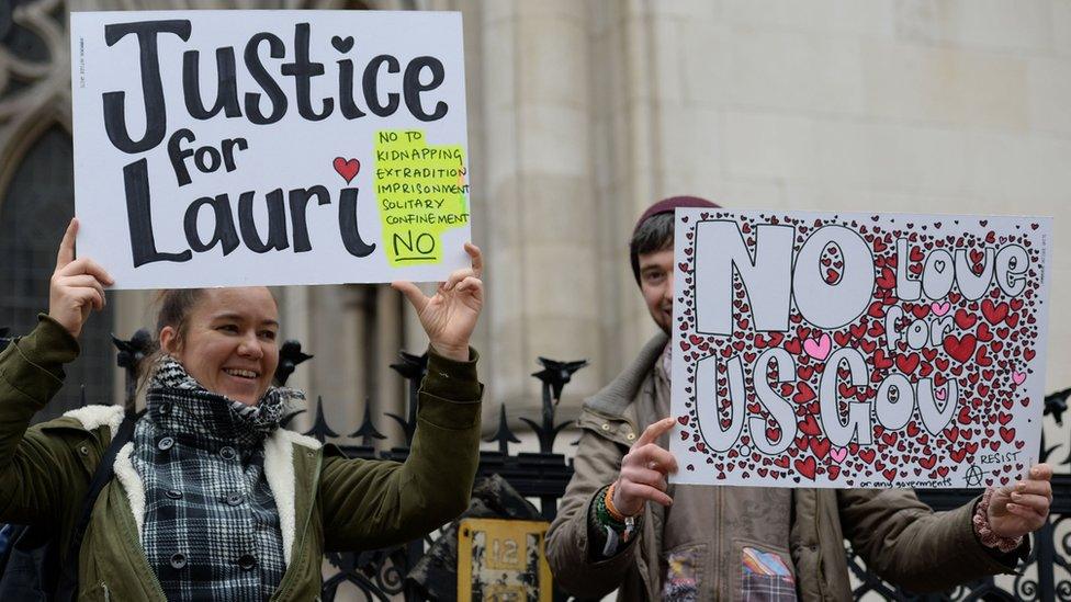 Supporters outside court