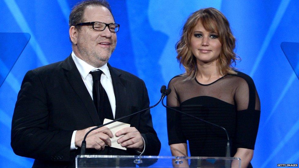 Harvey Weinstein and Jennifer Lawrence