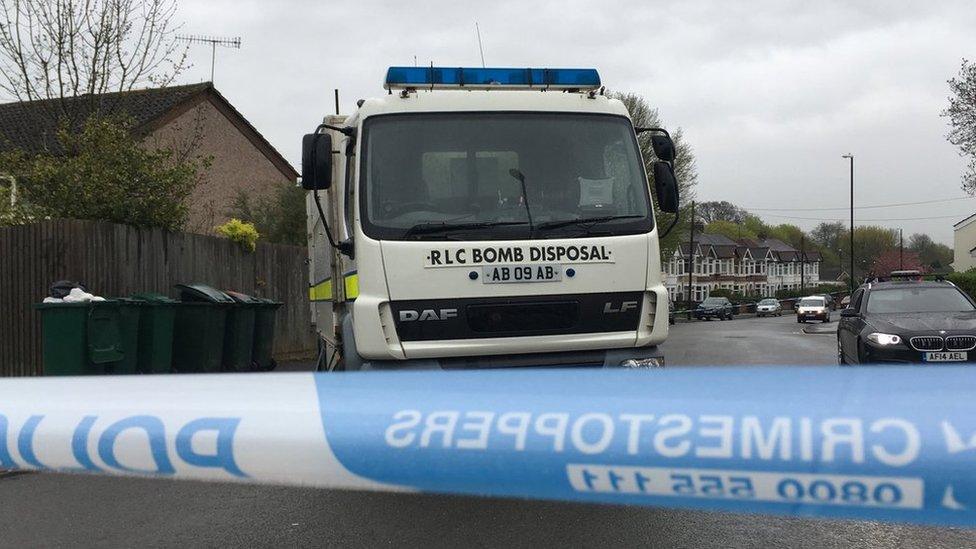 Bomb disposal van at scene in Coventry