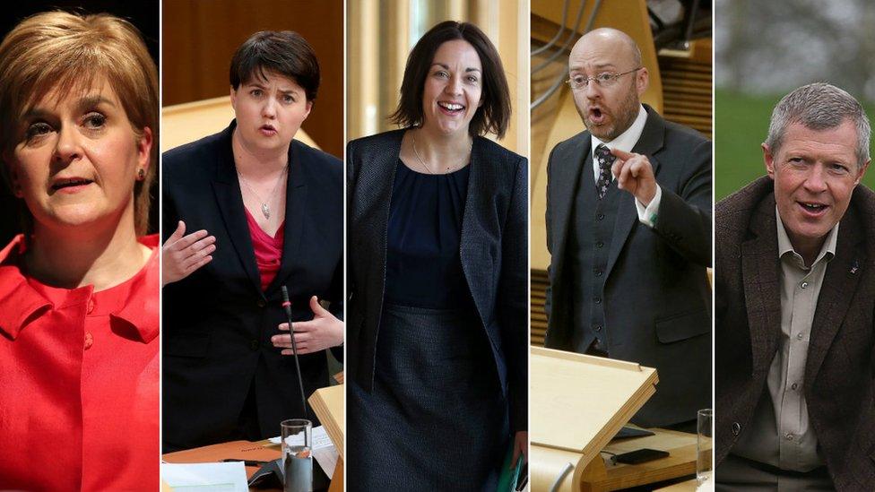 Nicola Sturgeon, Ruth Davidson, Kezia Dugdale, Patrick Harvie, Willie Rennie