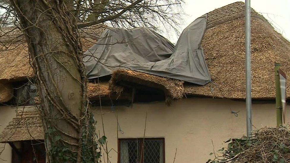 Damaged roof