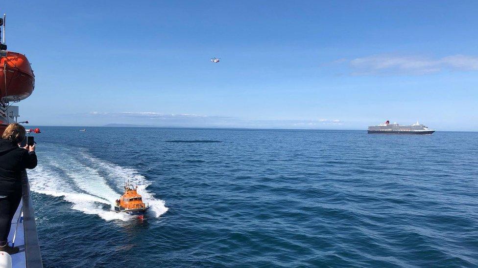 Lifeboat arriving at the P&O ferry