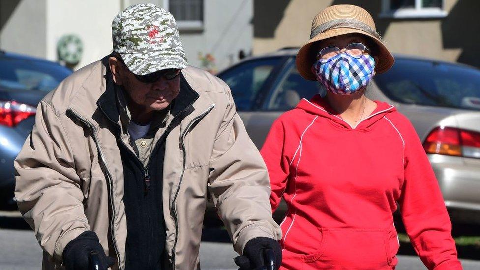 Elderly couple in California