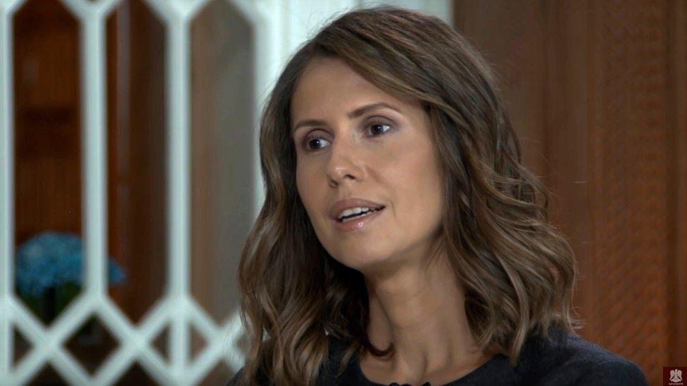 Asma al-Assad is interviewed by Russian television