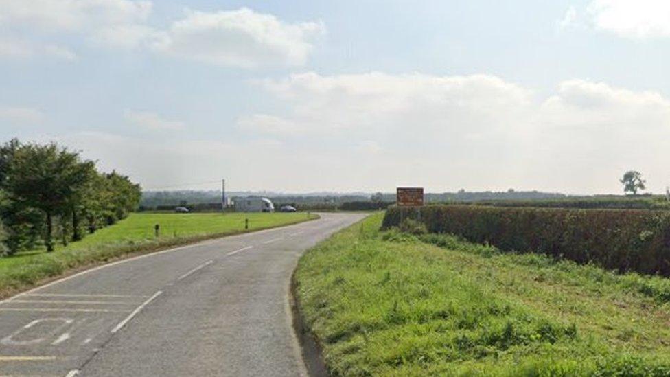 The A371 close to its junction with the A359 near Castle Cary