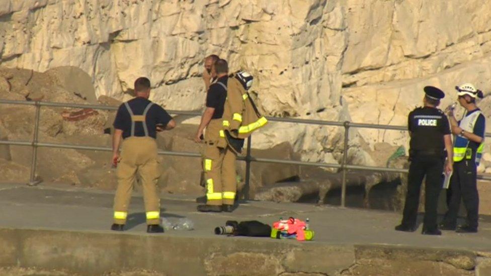 Search and rescue teams at Seaford on Wednesday 21st June