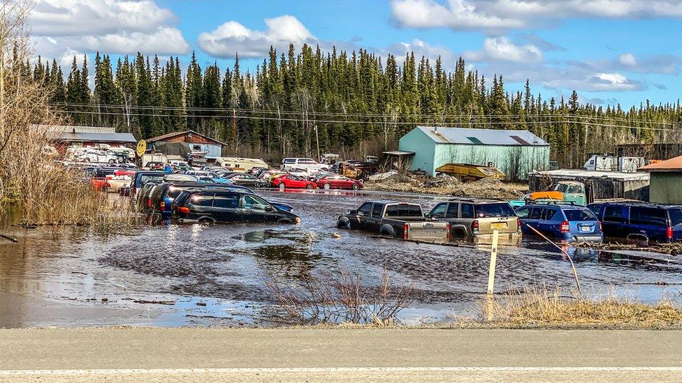 Alaskan flooding after heavy snow