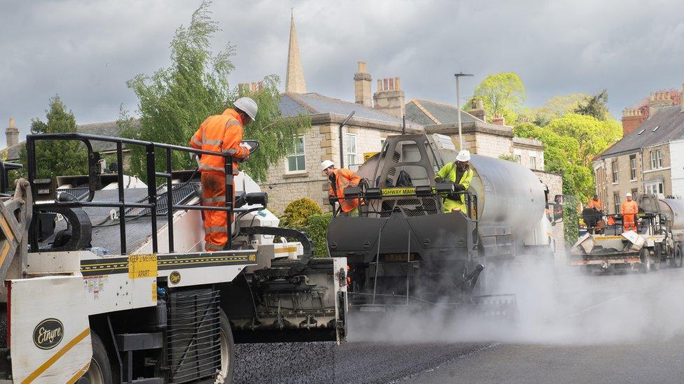 Road improvement work