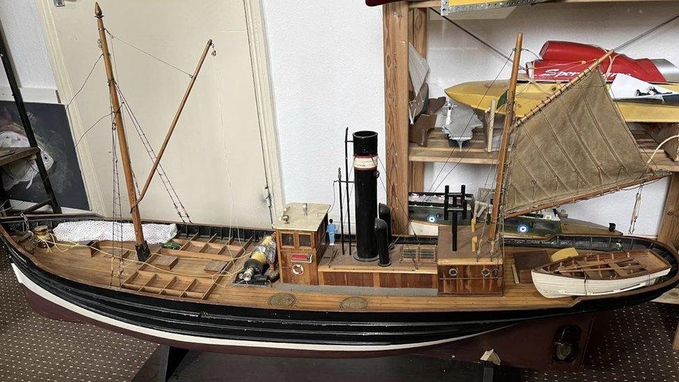 Wooden model boat