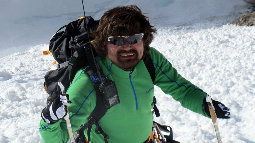 Fingerless South Korean mountaineer Kim Hong-bin, who became the world's first disabled person to conquer all of the world's 14 highest mountains in the Himalayas