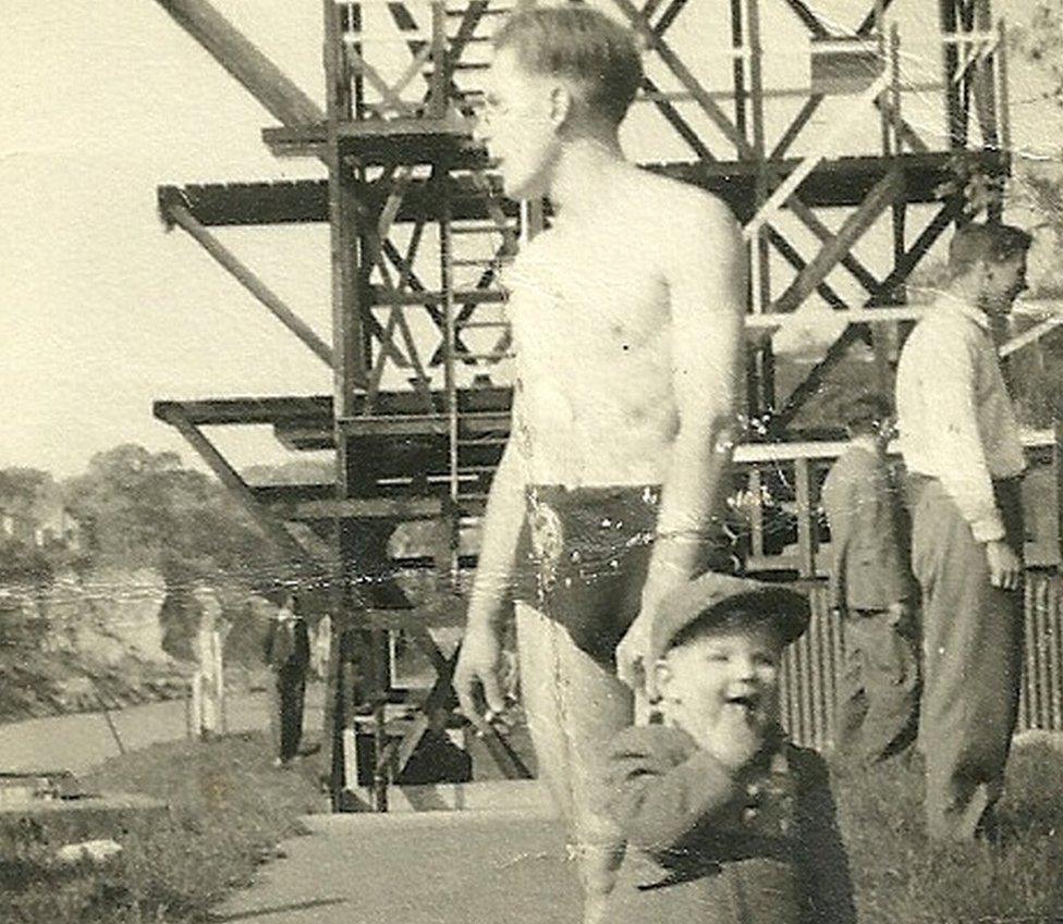 Michael Satherley and his father Doug who was a diving teacher at the club