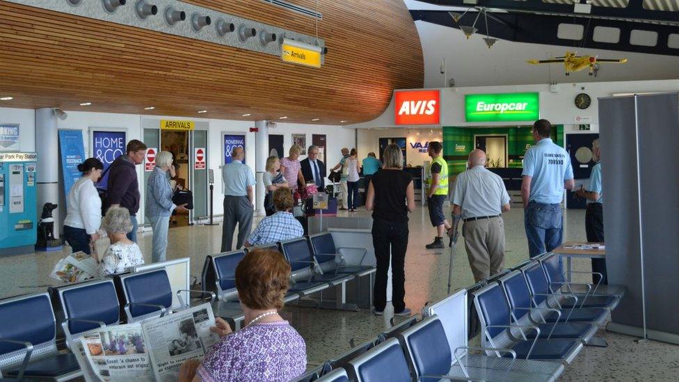 Arrivals hall at Guernsey