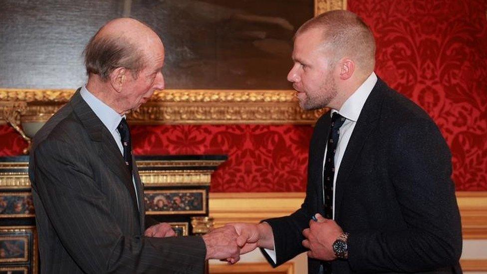 HRH the Duke of Kent shakes hand of lifeboat volunteer Michael Stannard