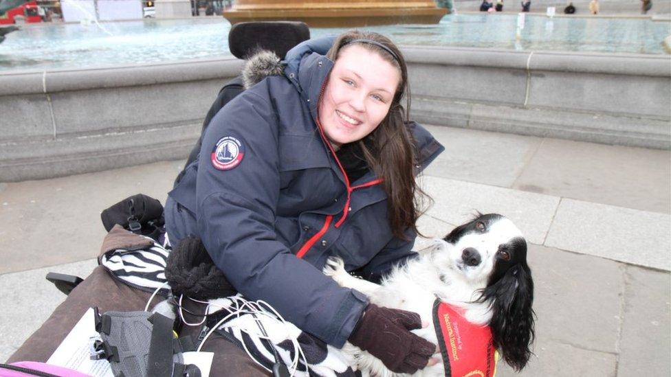 Lucy Watts with her support dog Molly