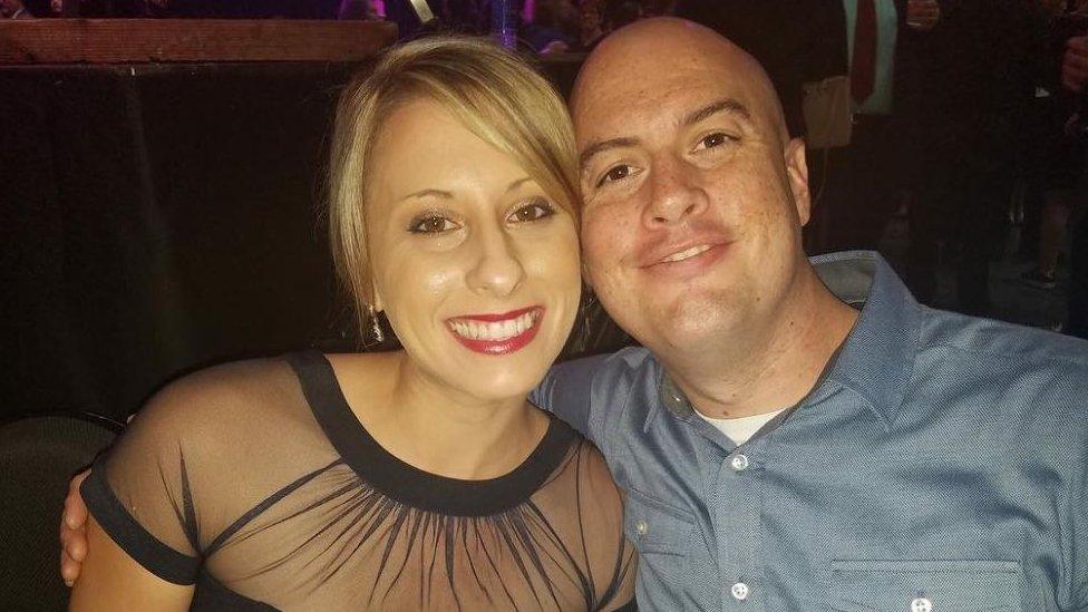 A picture of Katie Hill and her estranged husband Kenny Heslep in 2018