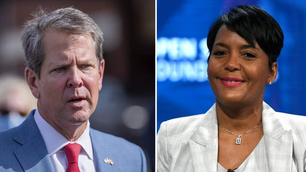 Governor Brian Kemp and Atlanta Mayor Keisha Lance Bottoms