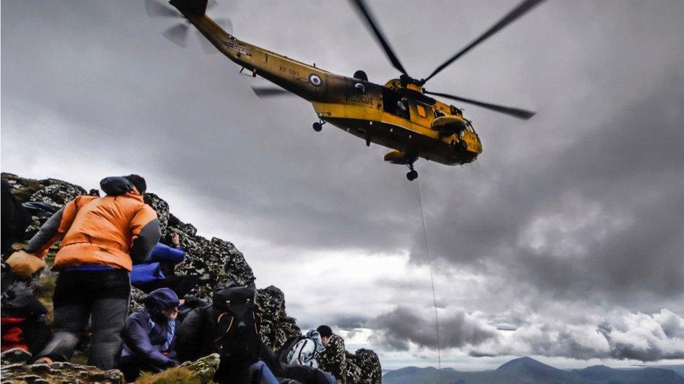 Mountain rescue helicopter