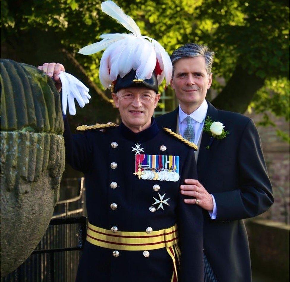 Maj Gen Alastair Bruce was married to Stephen Knott in the shadow of Edinburgh Castle last month