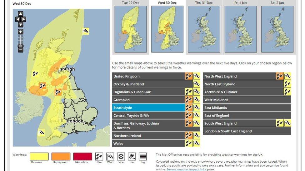 Met Office weather warnings