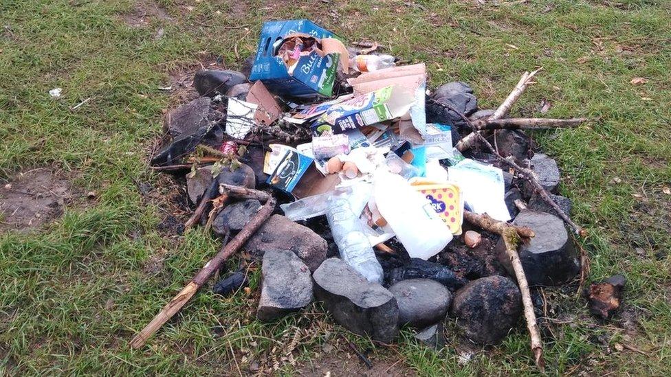 Mess left on River Ness