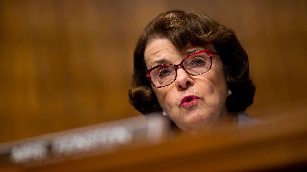 California Senator Diane Feinstein speaks at a Senate Judiciary Committee hearing.