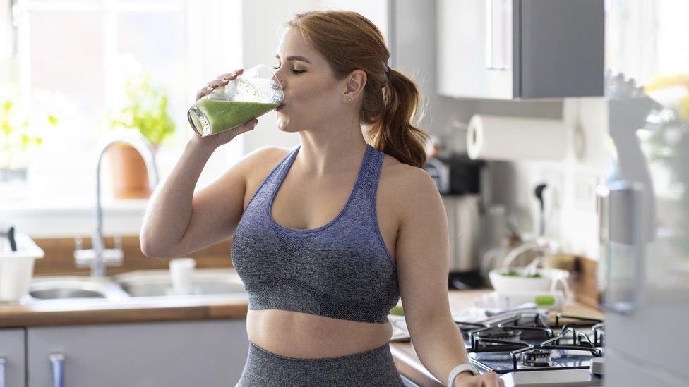 Woman on a liquid diet