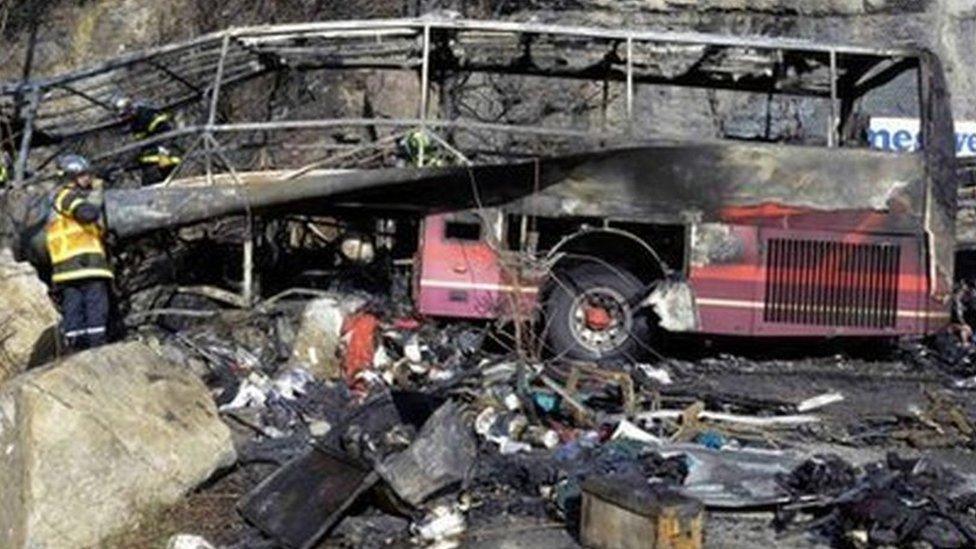 Scene of French Alps coach crash