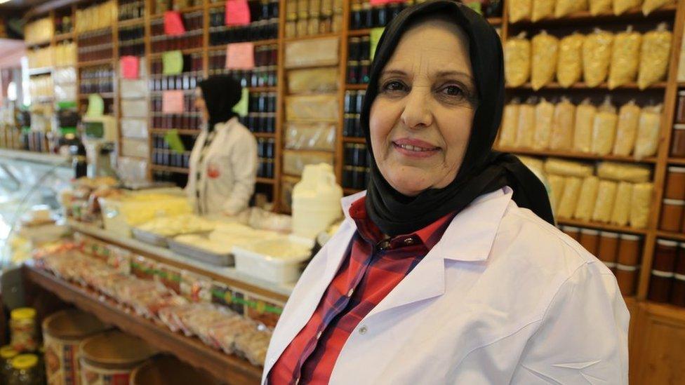 Aynur Gumussoy inside her delicatessen in the town of Kizilcahamam