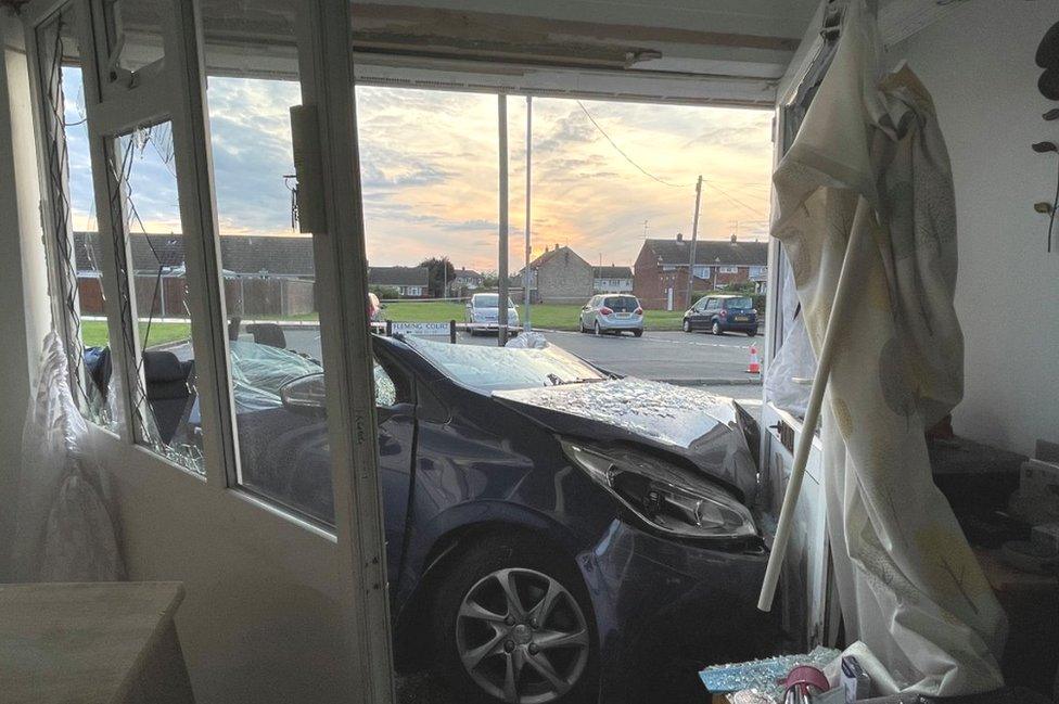 Car crashed into bungalow