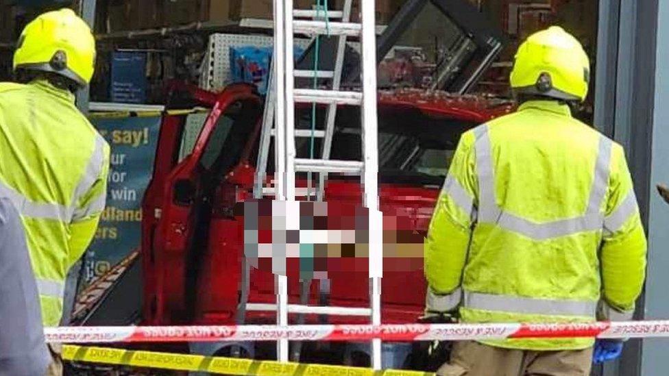 Damaged Poundland store