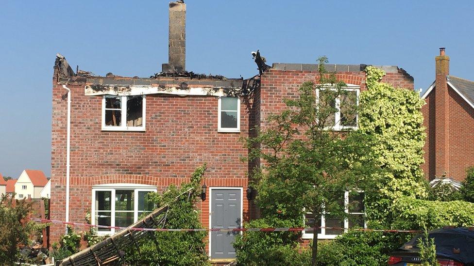 House hit by lightning in Stanway