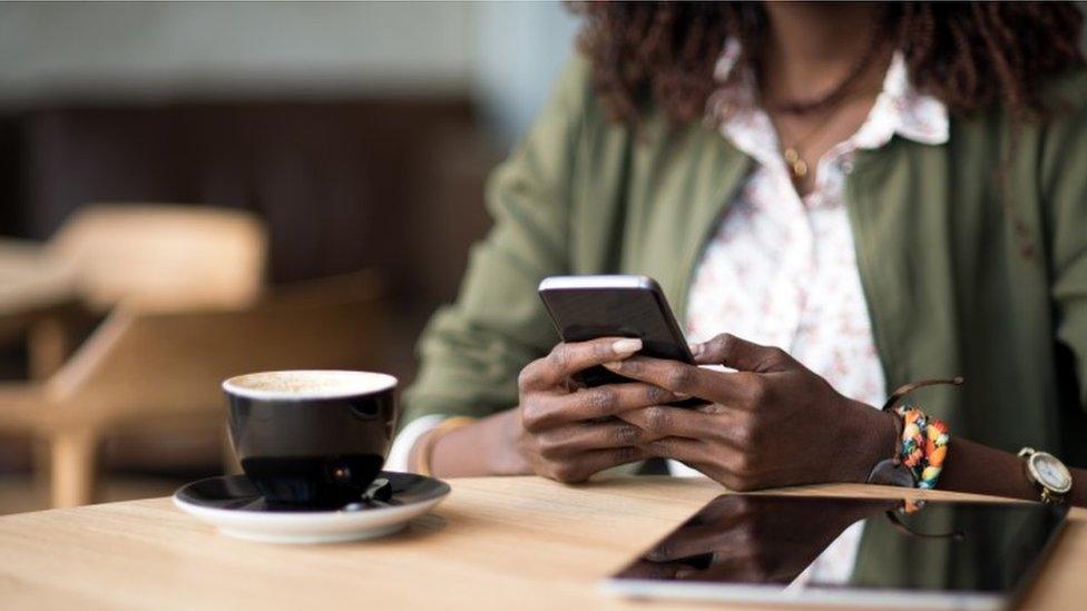 Woman using phone